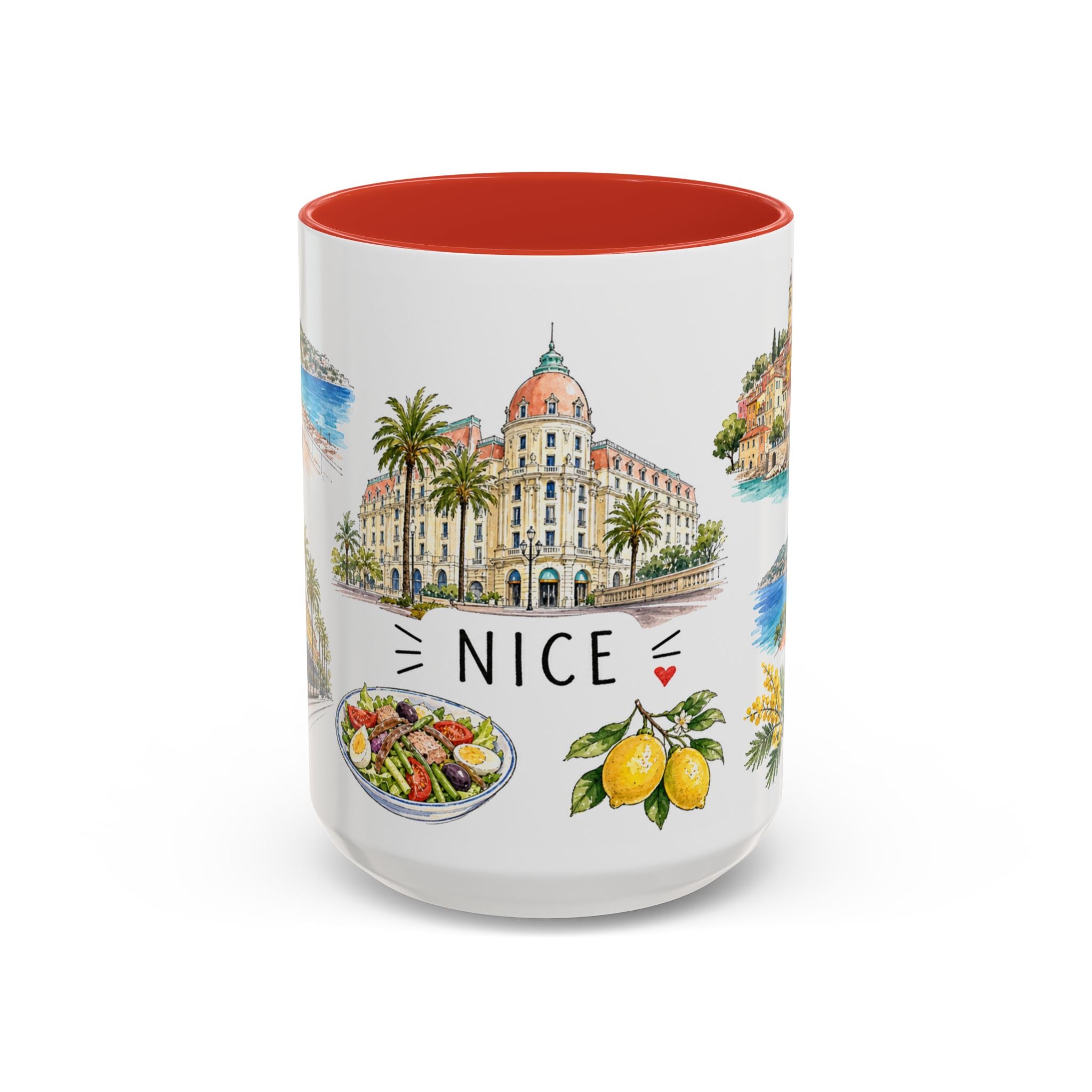 Nice Illustrated Travel Mug | City Souvenir Accent Coffee Mug | 11oz 15oz Ceramic Cup