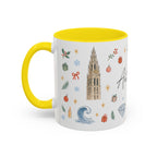 Antwerp Christmas Mug | Watercolor Travel Souvenir | Holiday Gift | Accent Ceramic Coffee Cup 11oz 15oz