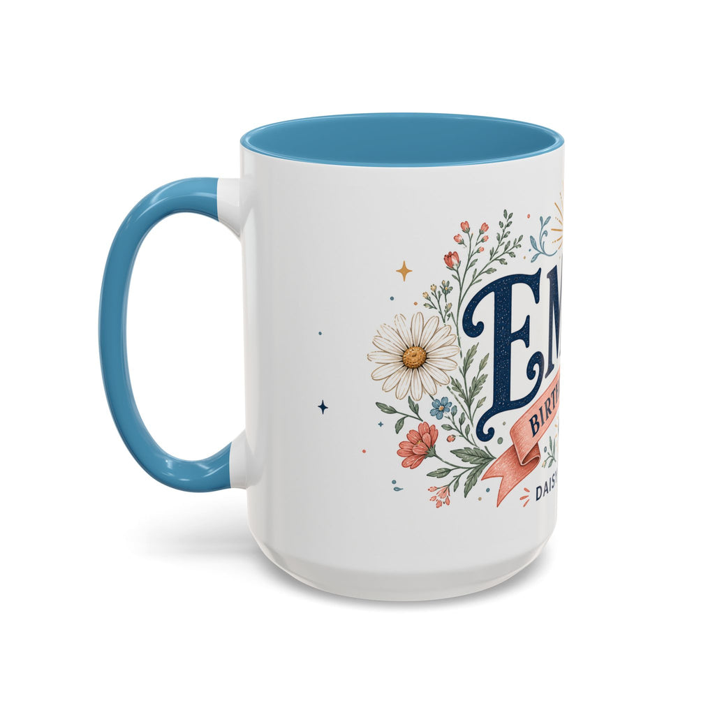 Personalized Name Birth Month Mug | Birth Flower Stone Birthday Gift | 11oz 15oz