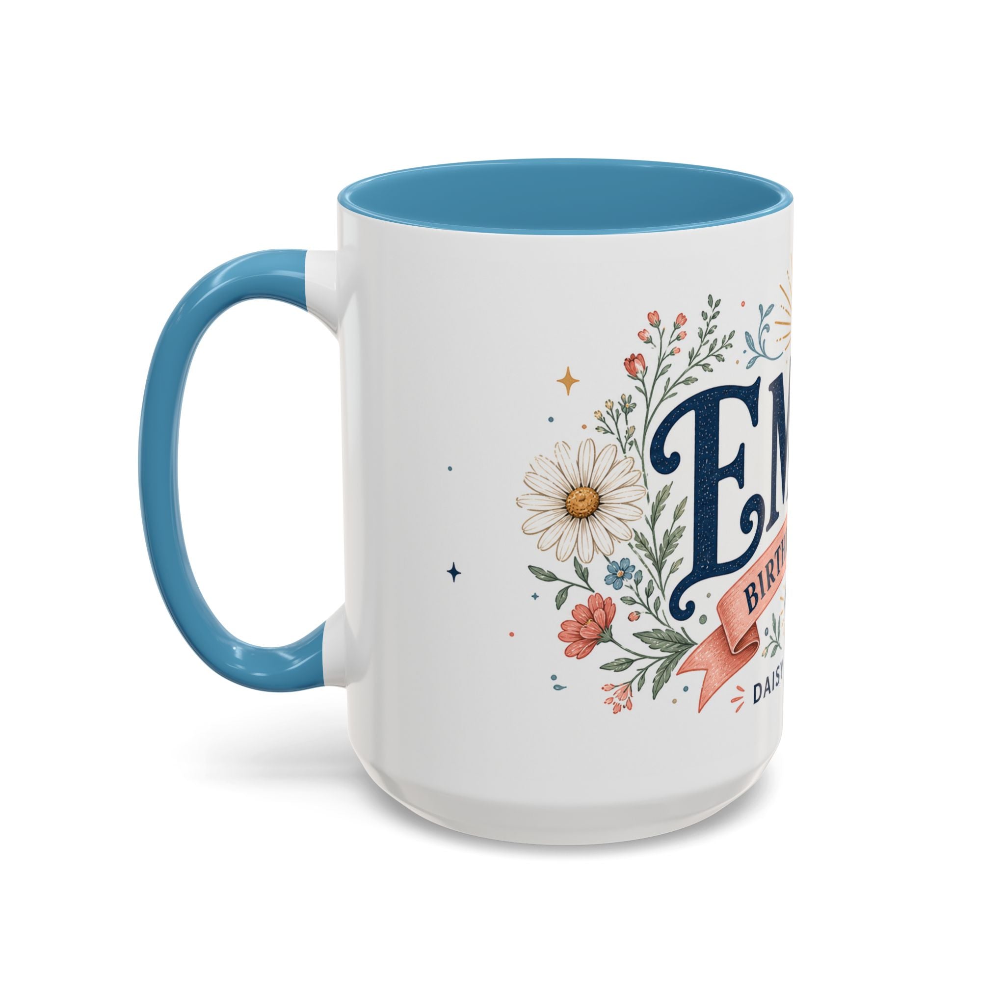 Personalized Name Birth Month Mug | Birth Flower Stone Birthday Gift | 11oz 15oz