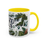 Iguazu Falls Coffee Mug | Travel Destination Souvenir Gift | Accent Color Ceramic 11oz 15oz