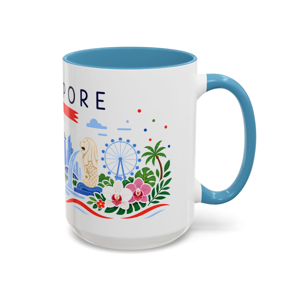 Singapore Coffee Mug | Travel Souvenir Accent Mug | Country Gift Ceramic Cup 11oz 15oz