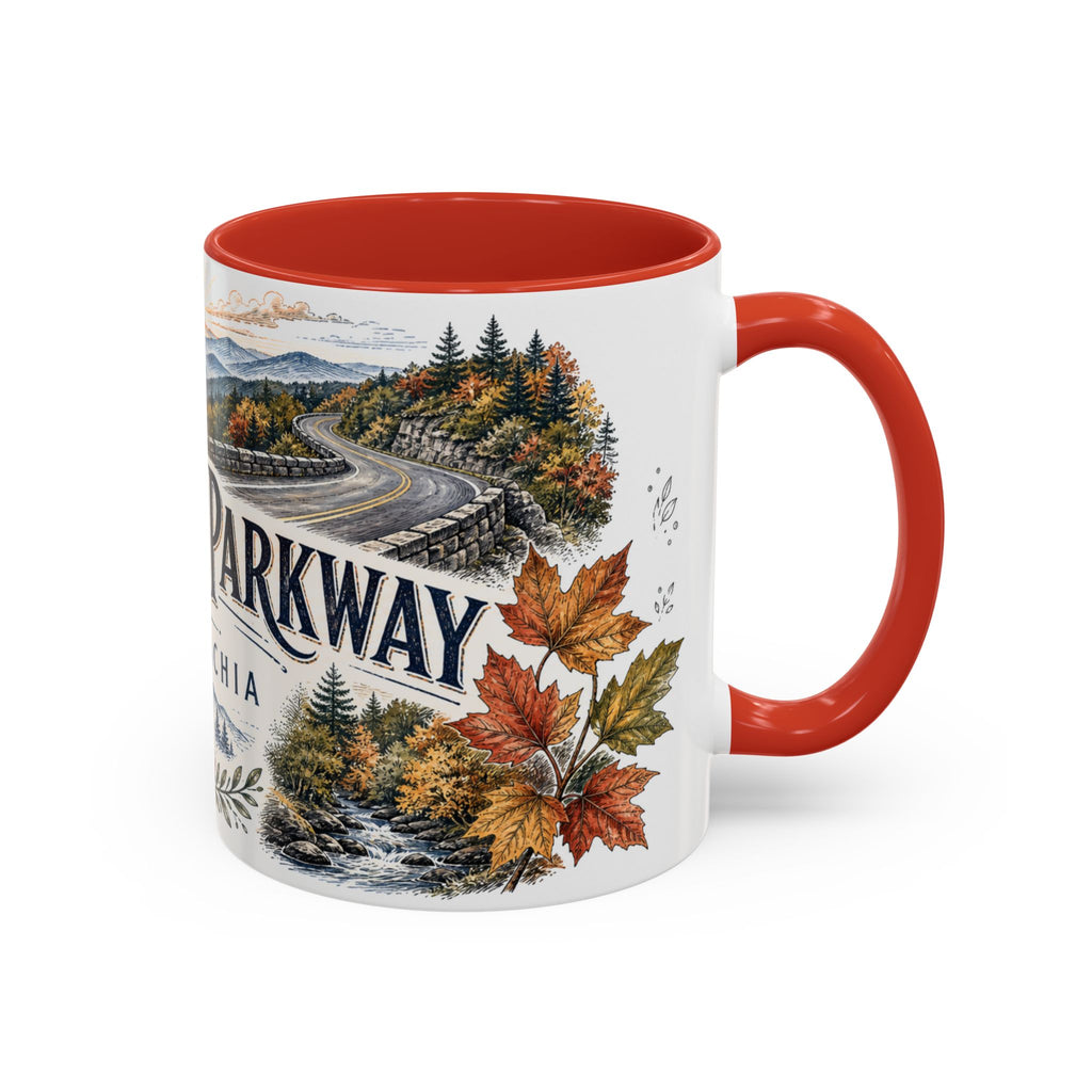 Blue Ridge Parkway Mug, Appalachia Travel Souvenir, Bucket List Gift, Accent Ceramic Coffee Mug 11oz 15oz