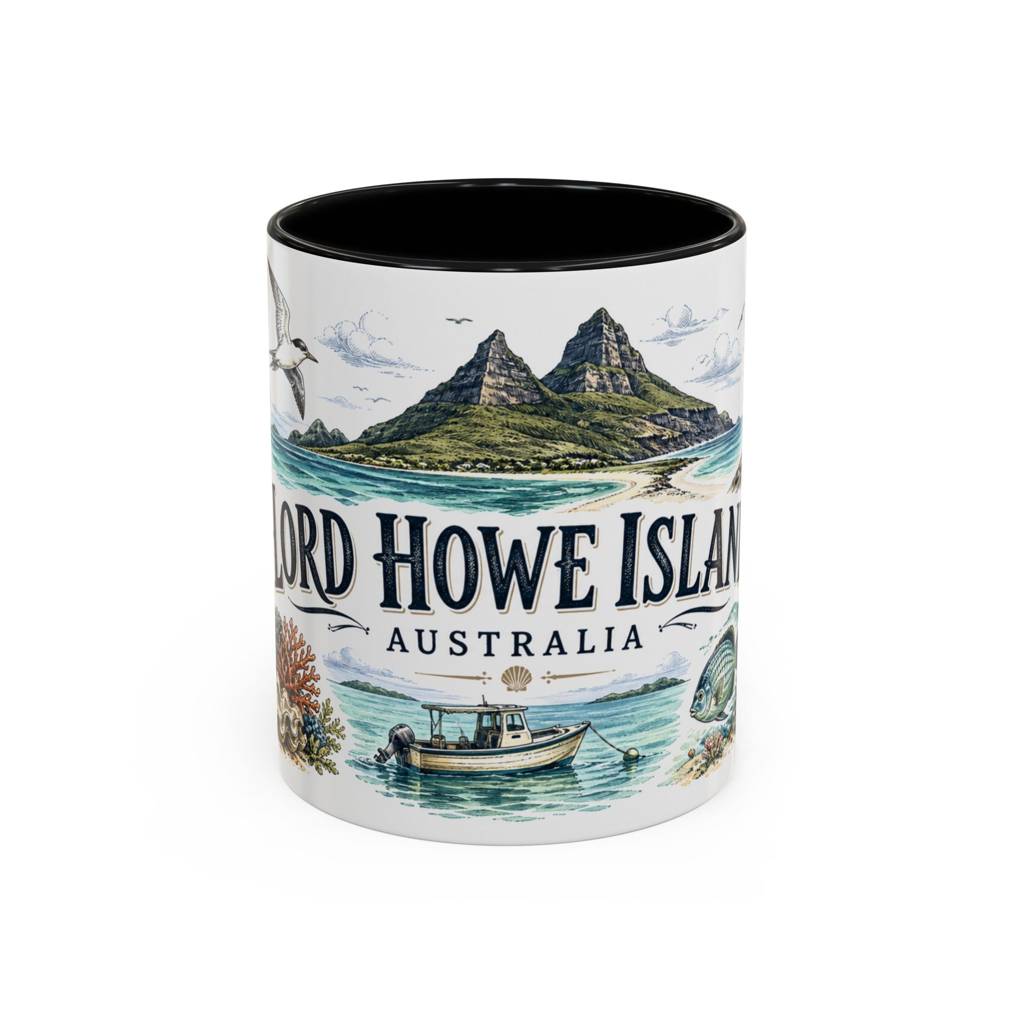 Lord Howe Island Mug, Australia Travel Souvenir, Bucket List Gift, Accent Ceramic Coffee Mug 11oz 15oz