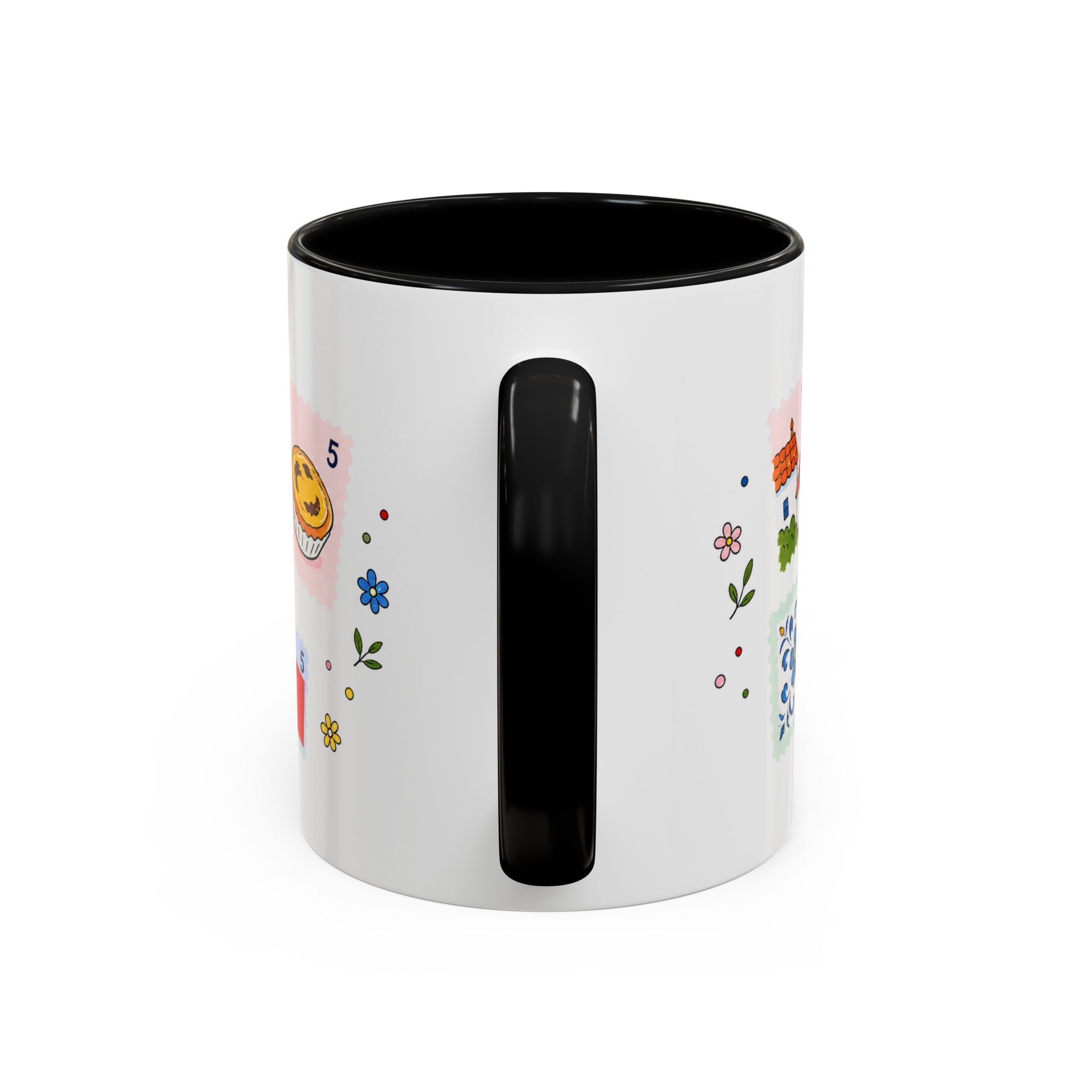 Lisbon Coffee Mug | Postage Stamp Collage Mug | Travel Souvenir Accent Cup 11oz 15oz