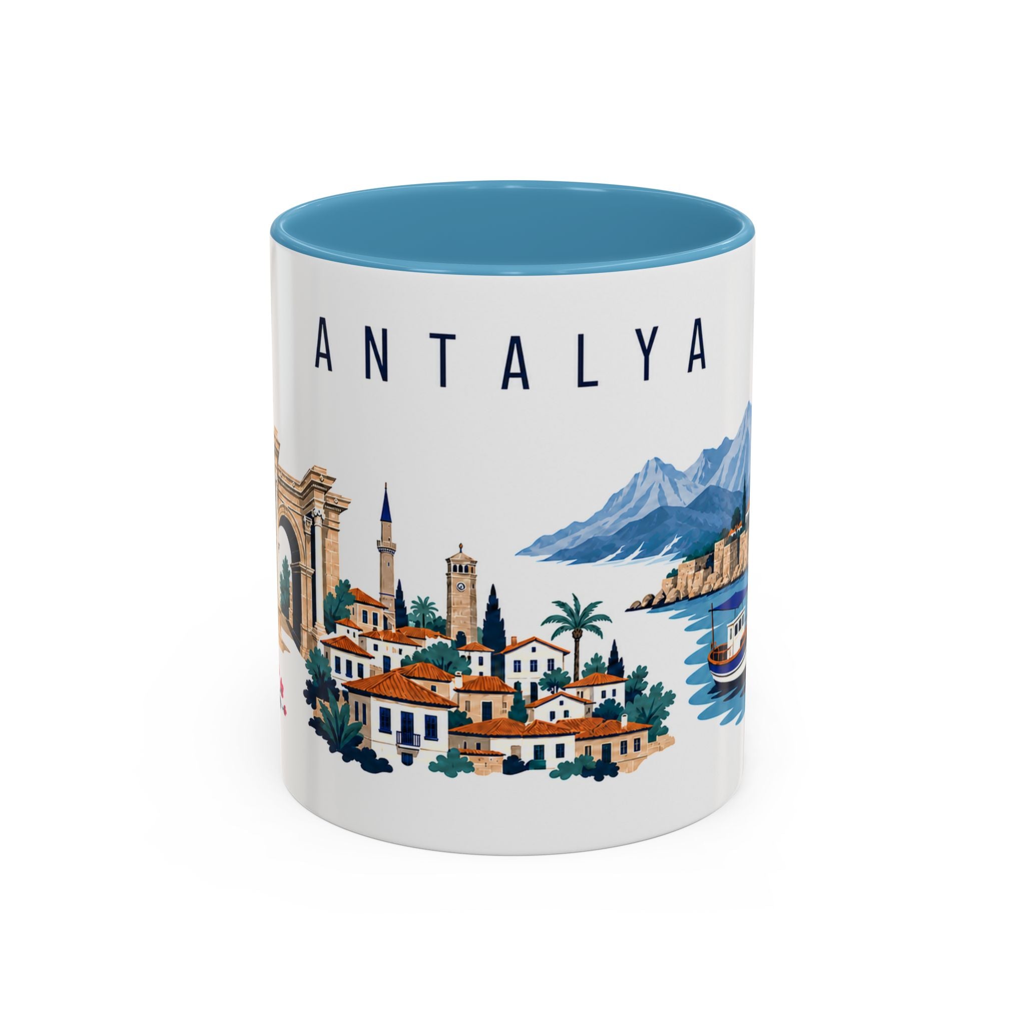 Antalya Coffee Mug | Turkey Travel Souvenir | Porcelain Decal City Gift | 11oz 15oz Accent Mug