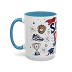 Super Dad My Hero Coffee Mug | Father's Day Gift for Dad | Accent Color Ceramic 11oz 15oz
