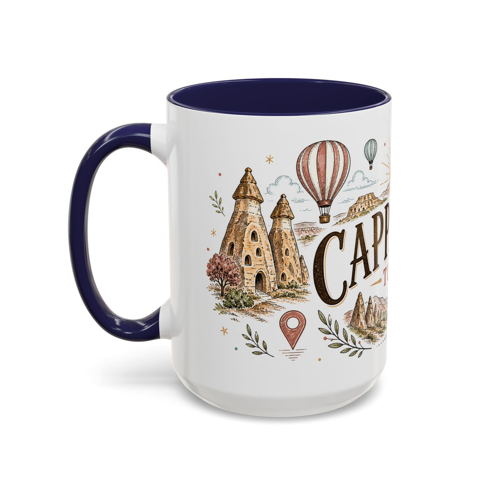 Cappadocia Coffee Mug | Travel Destination Souvenir Gift | Accent Color Ceramic 11oz 15oz