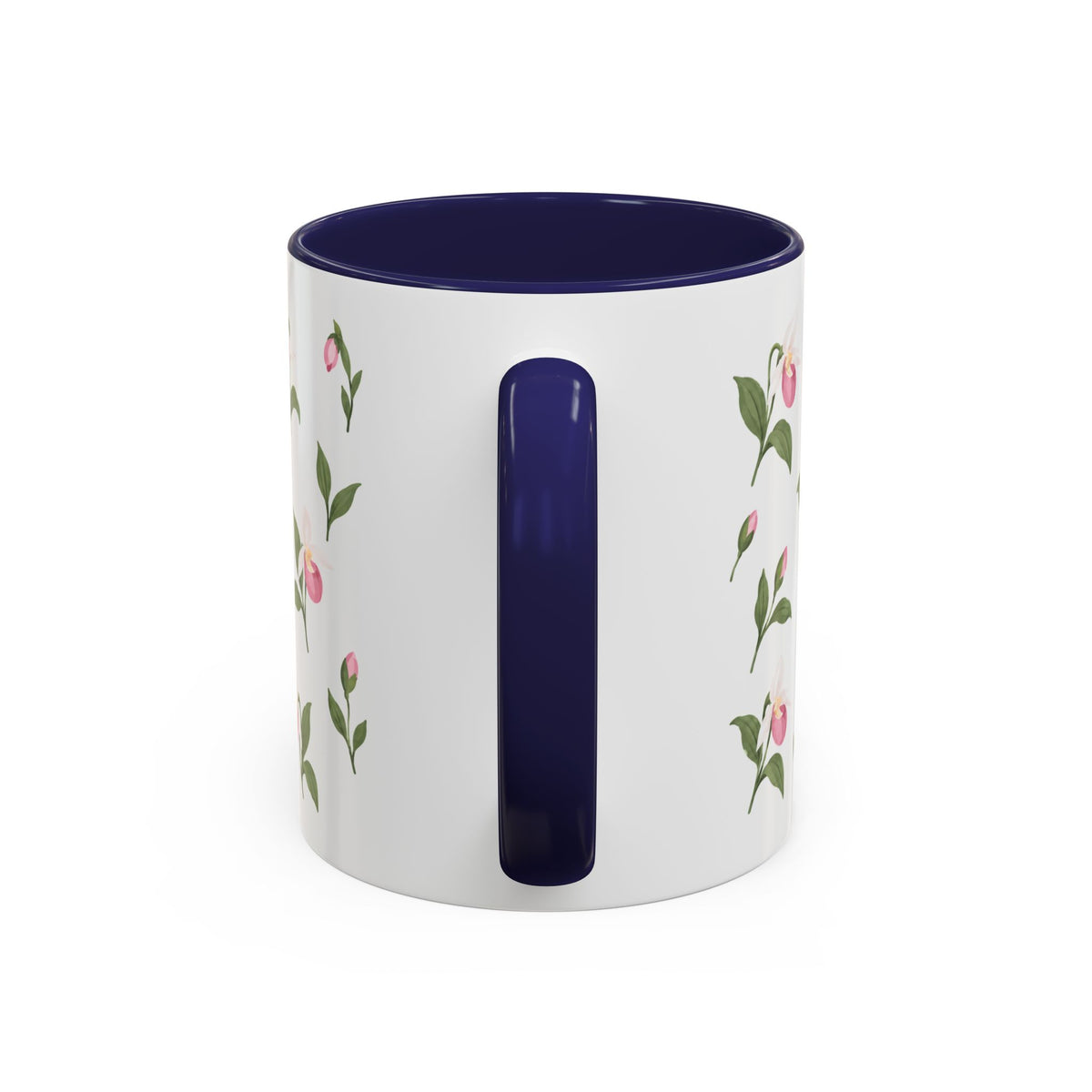 Minnesota Pink and White Lady Slipper Mug, State Flower Floral Coffee Cup, 11oz Botanical Gift