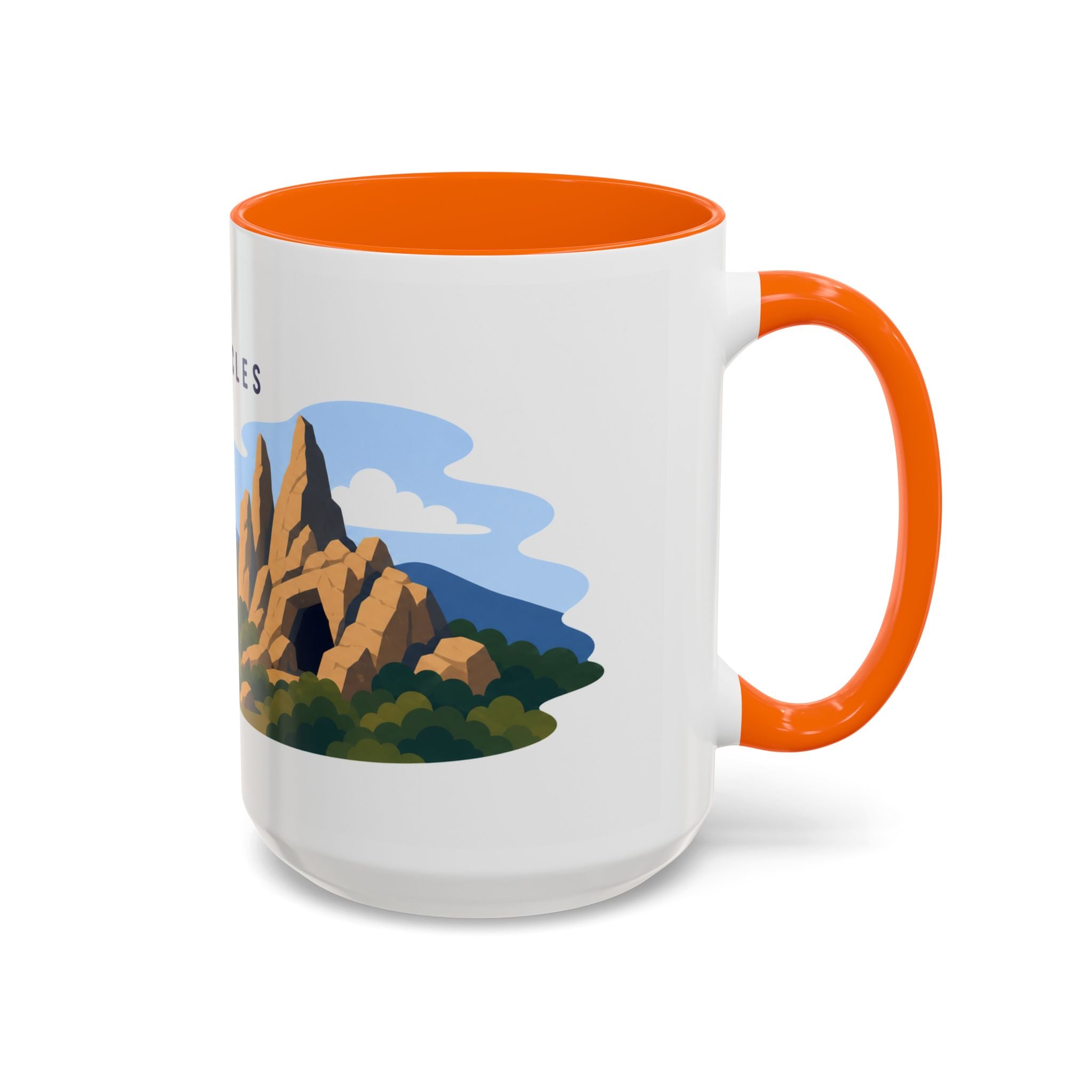 Pinnacles National Park Coffee Mug | Solid Color Block Park Souvenir | 11oz 15oz Accent Mug