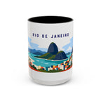Rio de Janeiro Coffee Mug | Travel Destination Souvenir Gift | Accent Color Ceramic 11oz 15oz