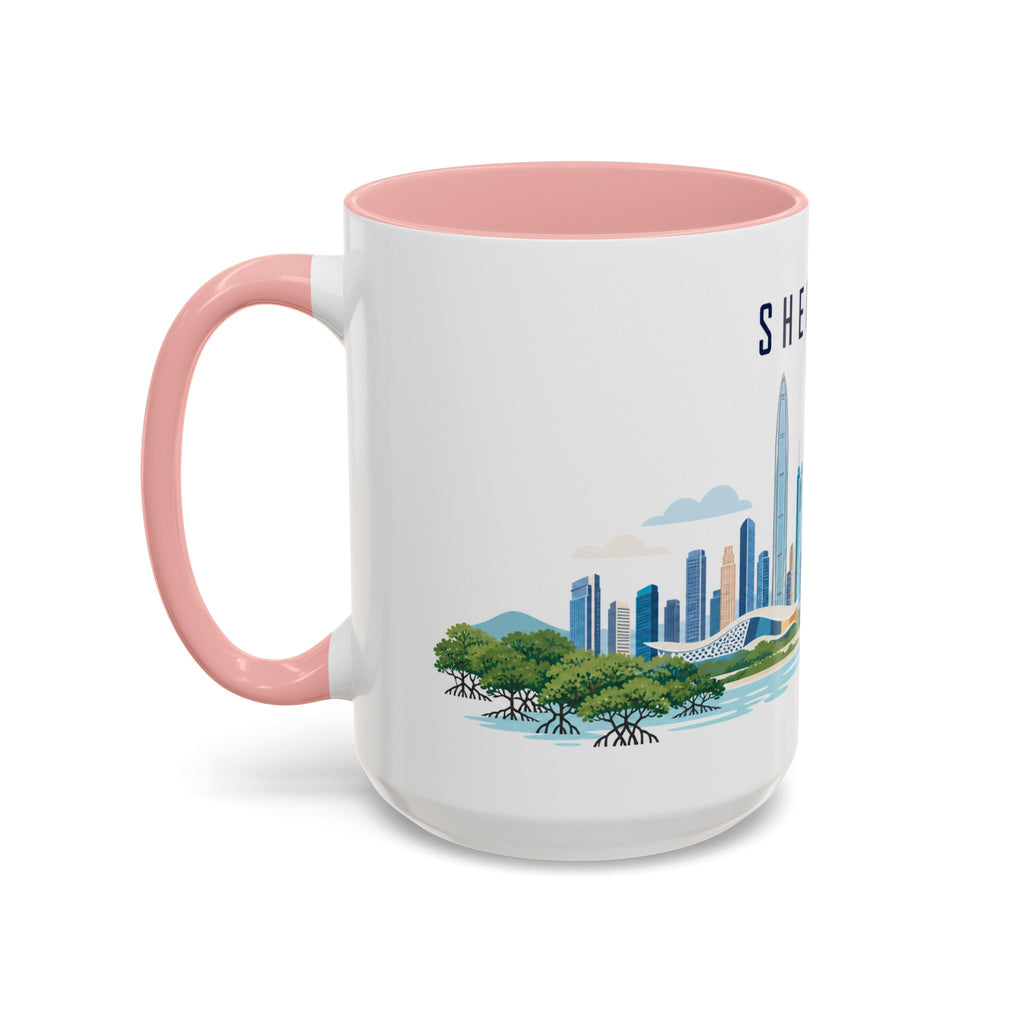 Shenzhen Coffee Mug | China Travel Souvenir | Porcelain Decal City Gift | 11oz 15oz Accent Mug