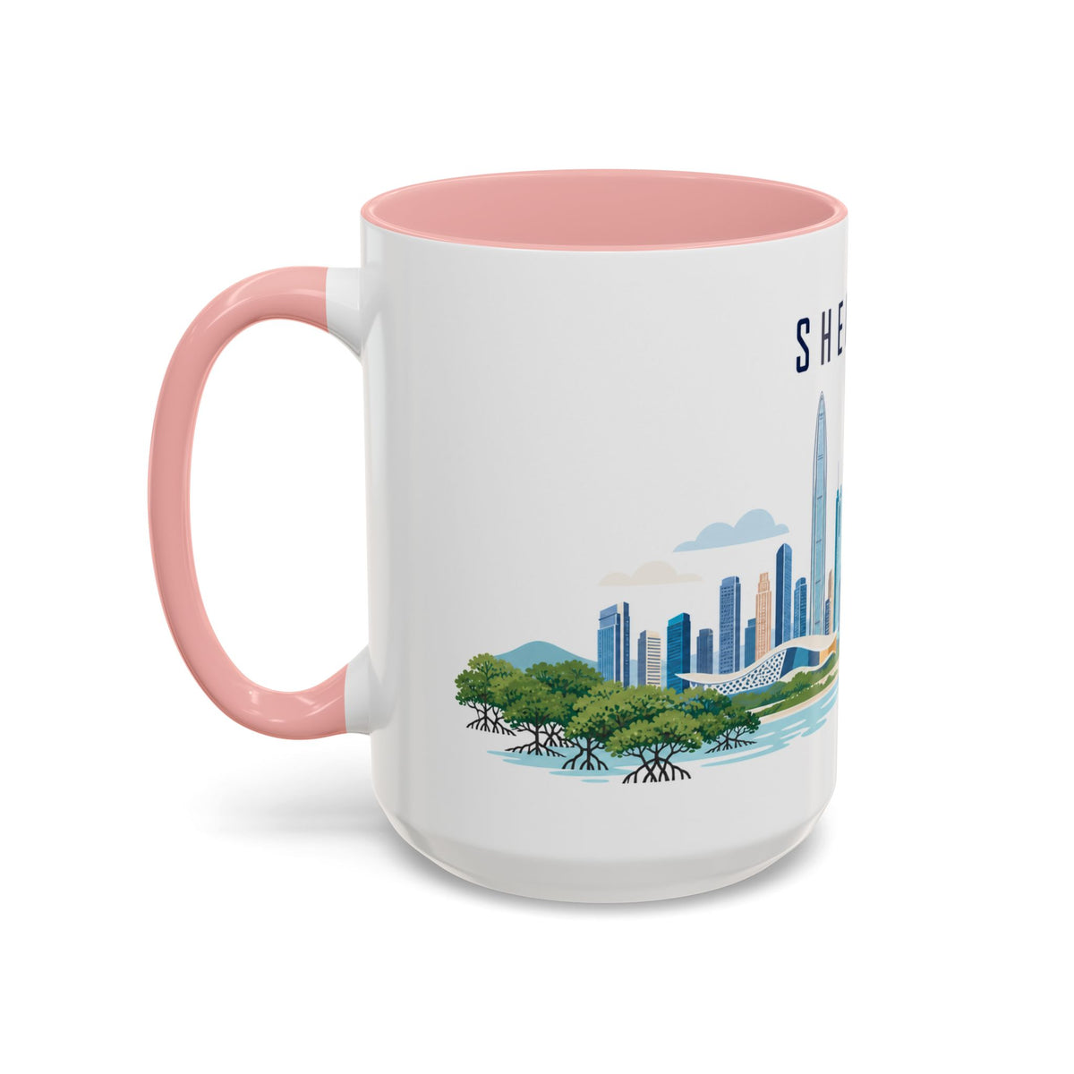 Shenzhen Coffee Mug | China Travel Souvenir | Porcelain Decal City Gift | 11oz 15oz Accent Mug