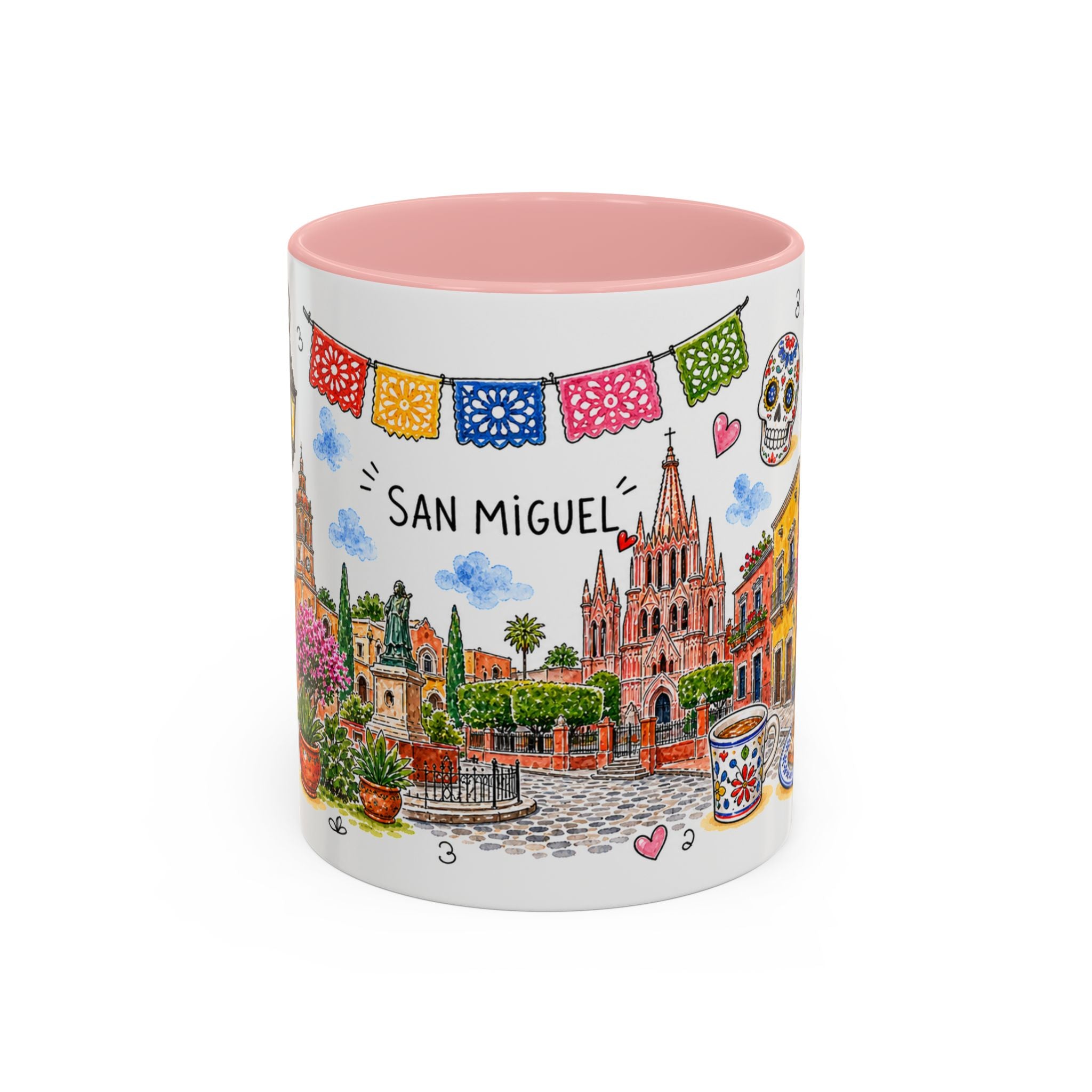 San Miguel de Allende Illustrated Travel Mug | City Souvenir Accent Coffee Mug | 11oz 15oz Ceramic Cup
