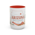 Arizona State Map Mug | Desert Landscape, Botanical Accents, Homesick Gift