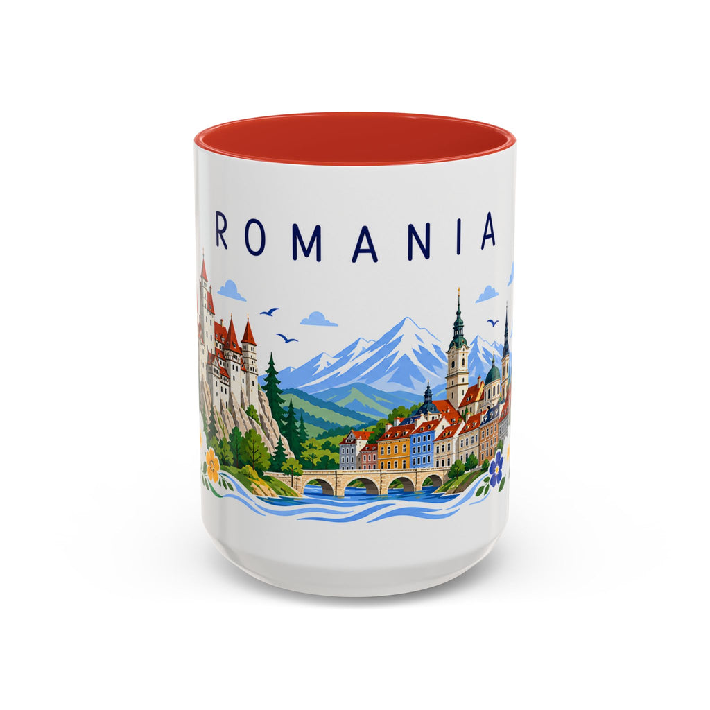 Romania Coffee Mug | Travel Souvenir Accent Mug | Place Gift Ceramic Cup 11oz 15oz