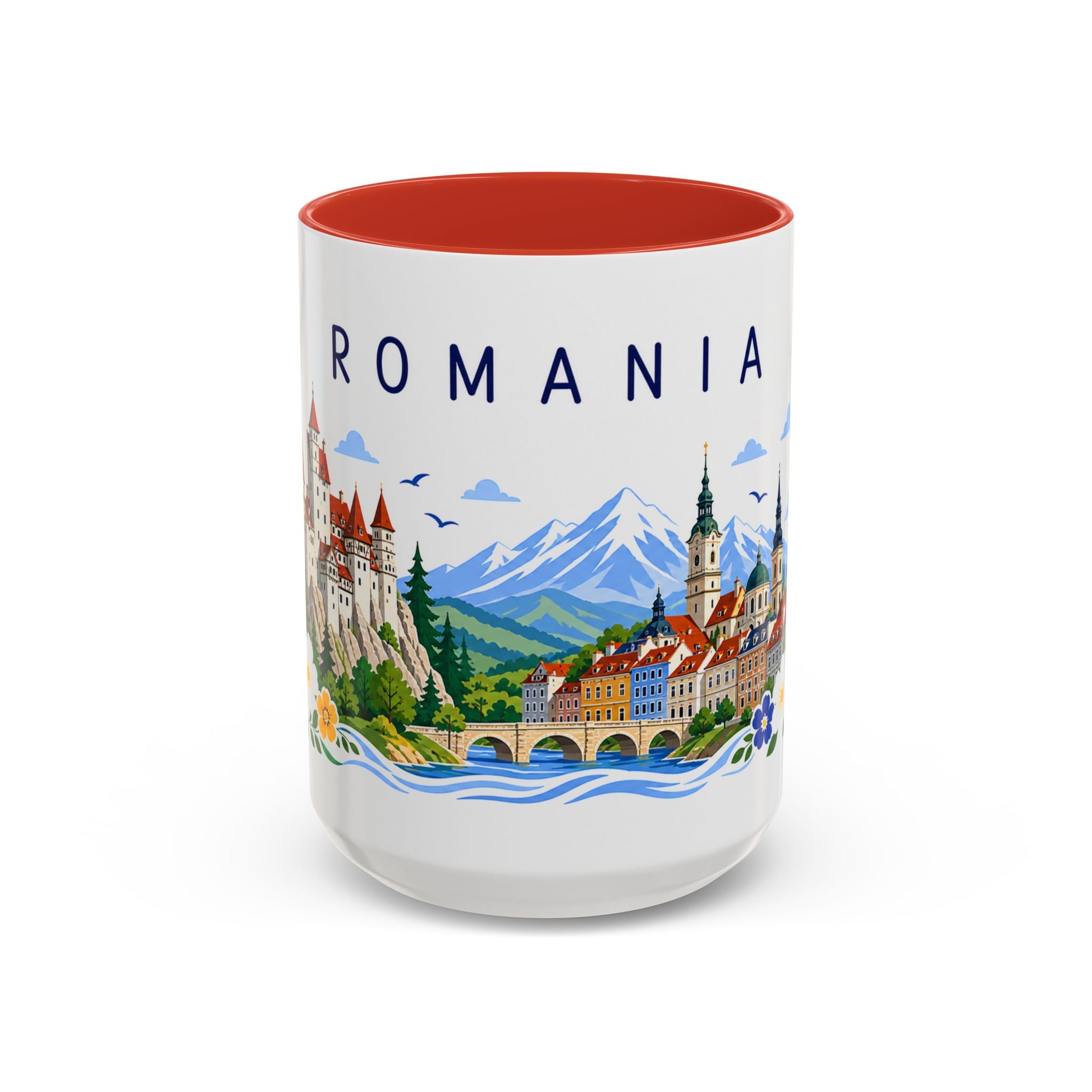 Romania Coffee Mug | Travel Souvenir Accent Mug | Place Gift Ceramic Cup 11oz 15oz