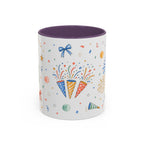 New Year Confetti Mug | Party Popper Watercolor Celebration Gift | Accent Cup 11oz 15oz
