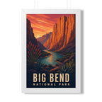 Big Bend National Park Framed Poster | Vintage Travel Wall Art | Black Walnut White Frame | 16x24 20x30