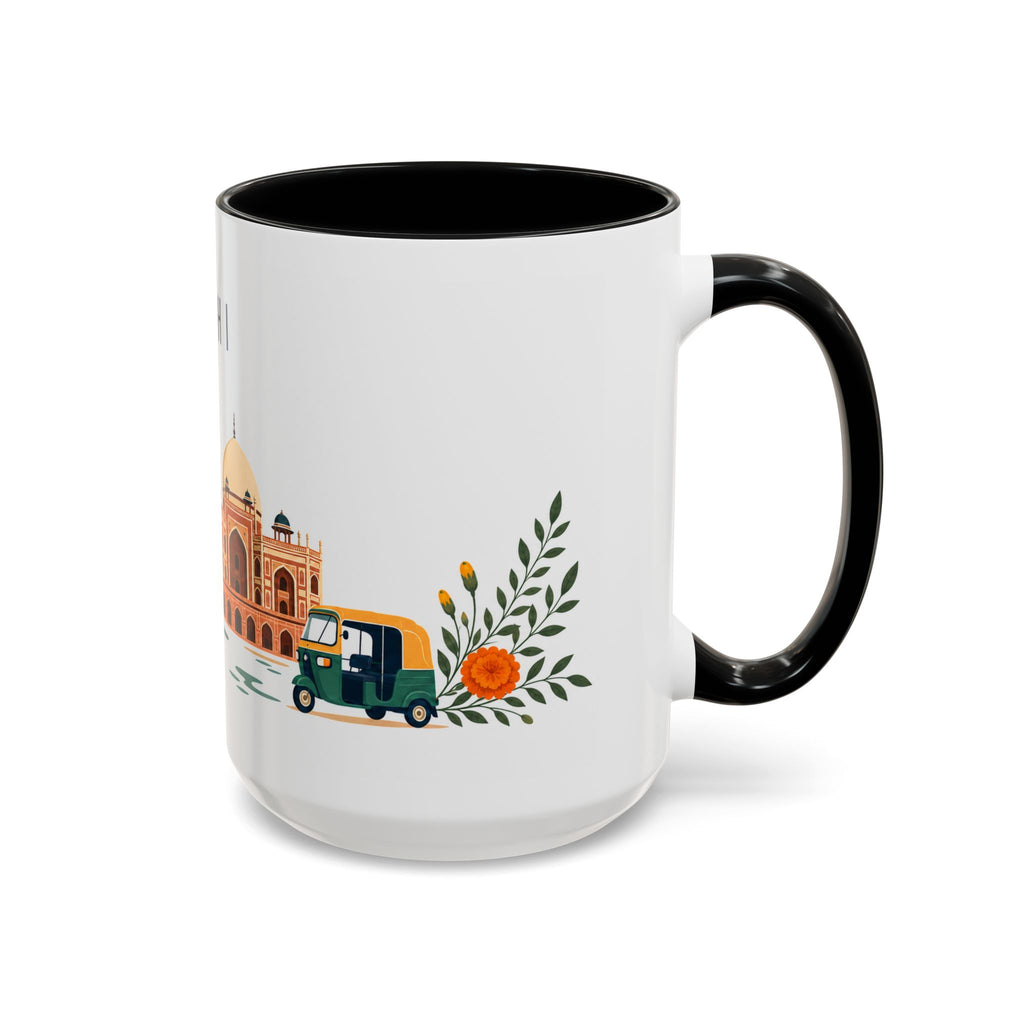 Delhi Coffee Mug | India Travel Souvenir | Porcelain Decal City Gift | 11oz 15oz Accent Mug