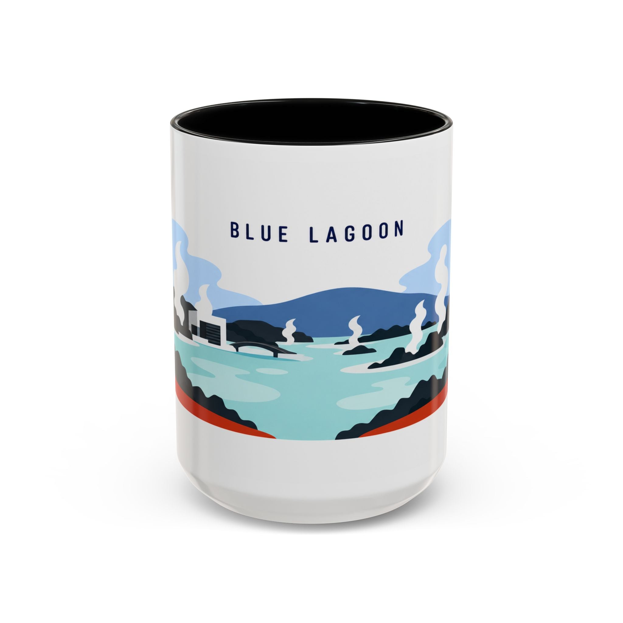 Blue Lagoon Coffee Mug | Travel Destination Souvenir Gift | Accent Color Ceramic 11oz 15oz