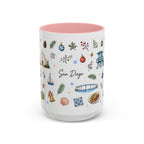San Diego Christmas Mug | Watercolor City Souvenir, Holiday Travel Gift (11oz/15oz)