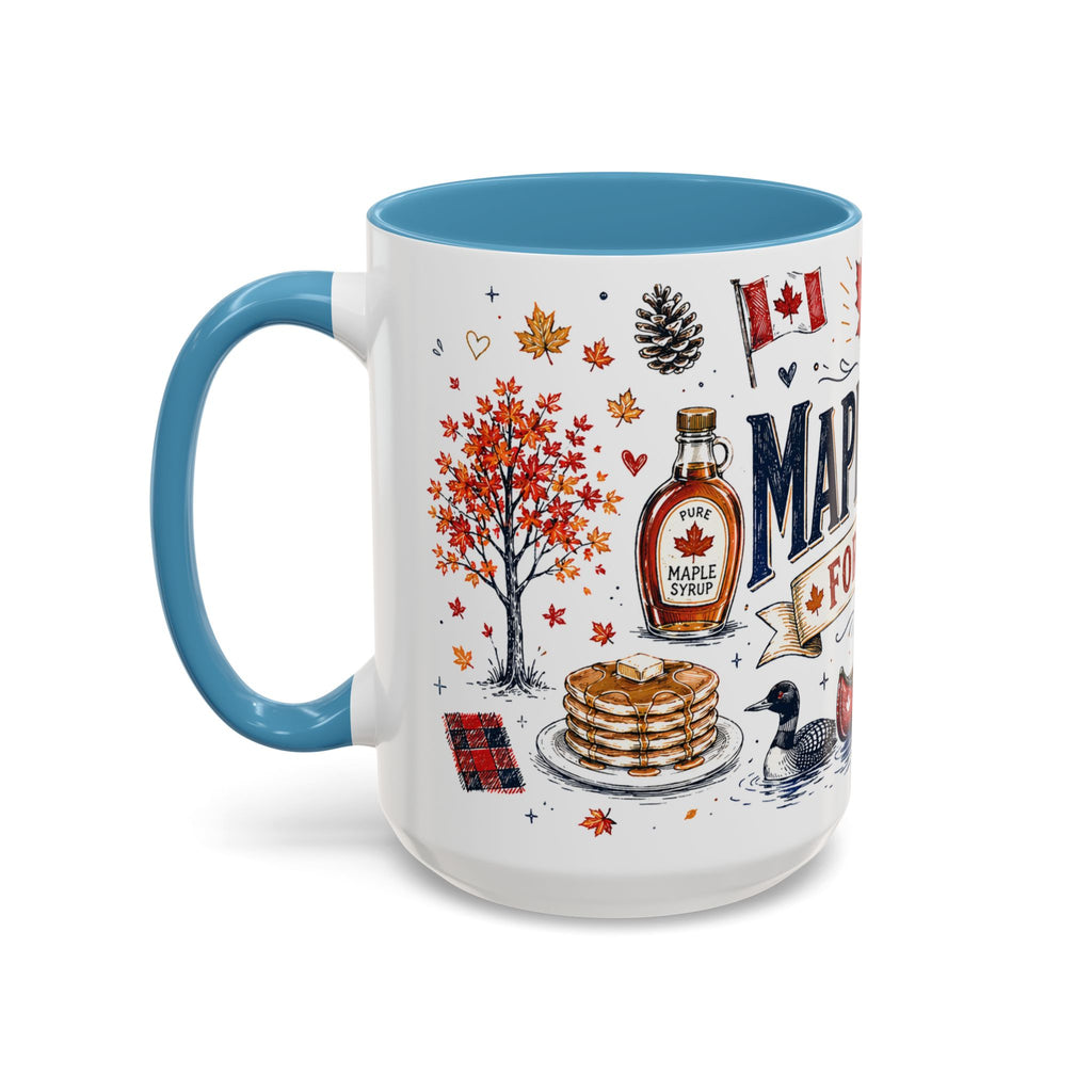 Maple Leaf Forever Coffee Mug | Canadian Pride Gift | Accent Color Ceramic 11oz 15oz