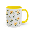 Hawaii Yellow hibiscus Mug, State Flower Floral Coffee Cup, 11oz Botanical Gift