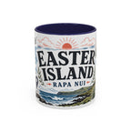 Easter Island Coffee Mug | Travel Destination Souvenir Gift | Accent Color Ceramic 11oz 15oz