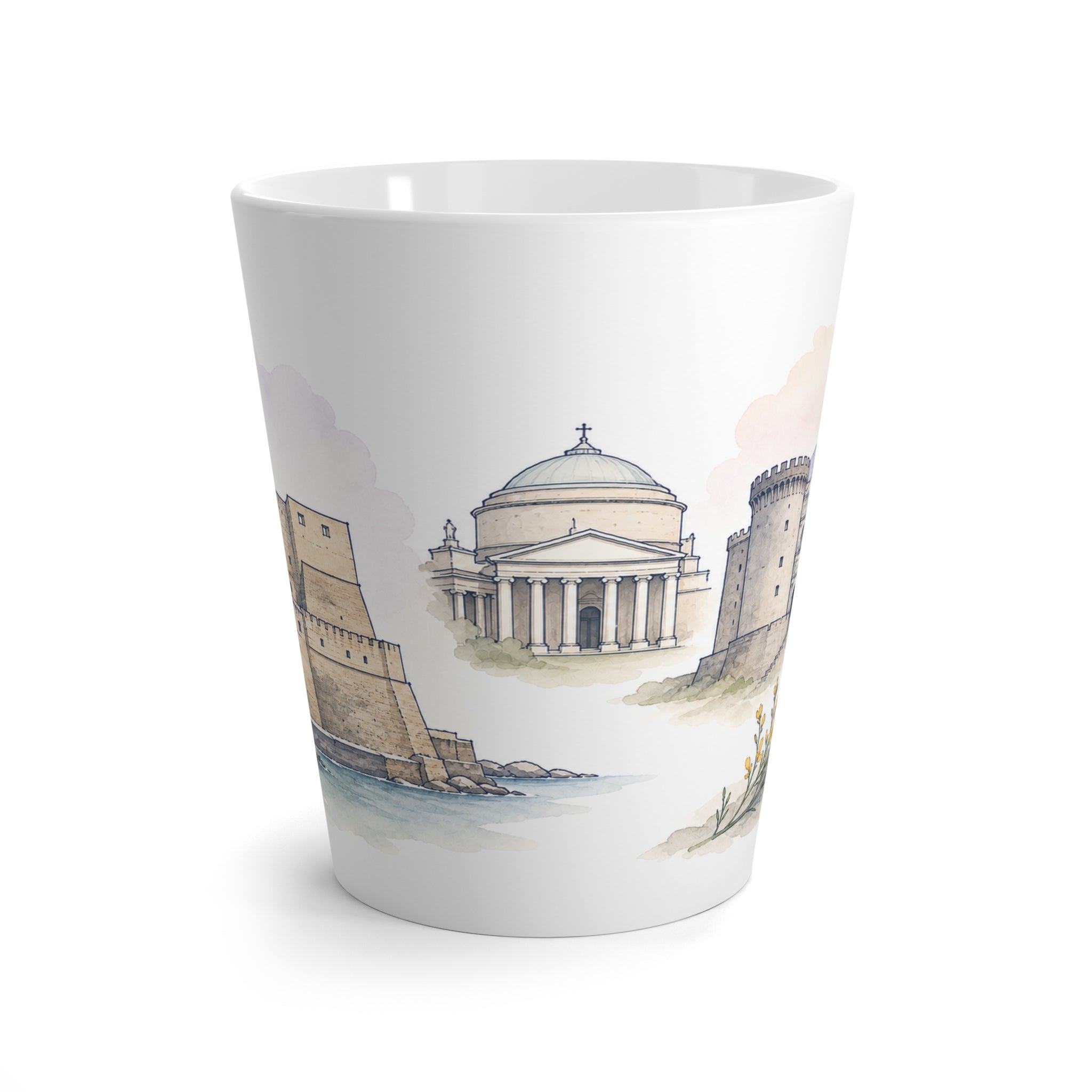 Naples Latte Mug | Watercolor City Travel Mug | 12 oz Ceramic Souvenir Gift