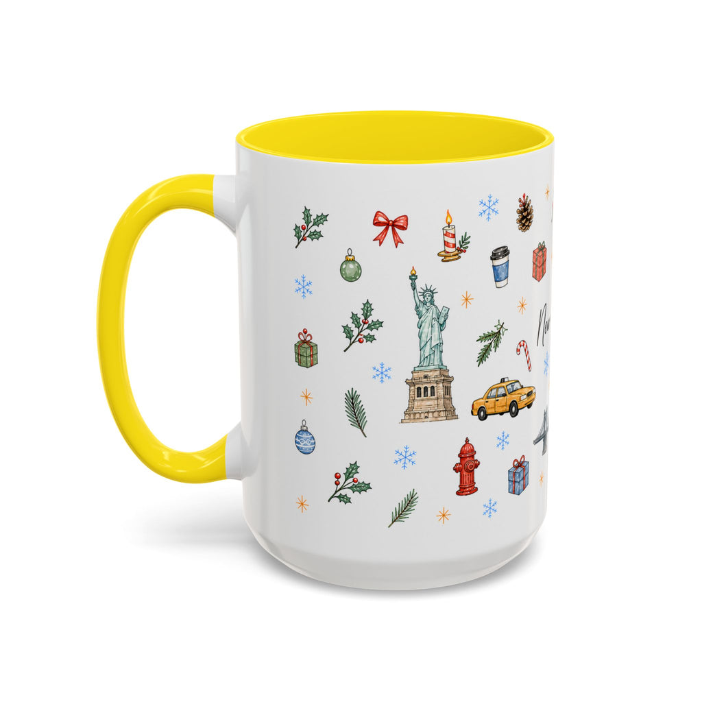 New York City Christmas Mug | Watercolor City Souvenir | Ceramic Coffee Cup