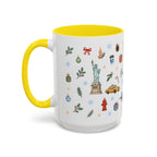 New York City Christmas Mug | Watercolor City Souvenir | Ceramic Coffee Cup