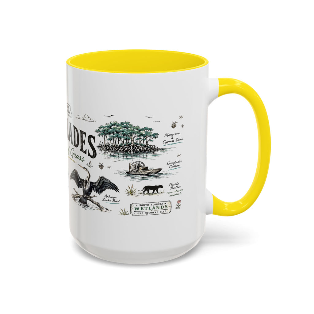 Everglades National Park Coffee Mug | Florida Wetlands Wildlife Kayak Gift | Accent Color Ceramic 11oz 15oz