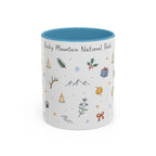 Rocky Mountain National Park Christmas Mug | Watercolor Travel Souvenir | Holiday Gift | Accent Ceramic Coffee Cup 11oz 15oz