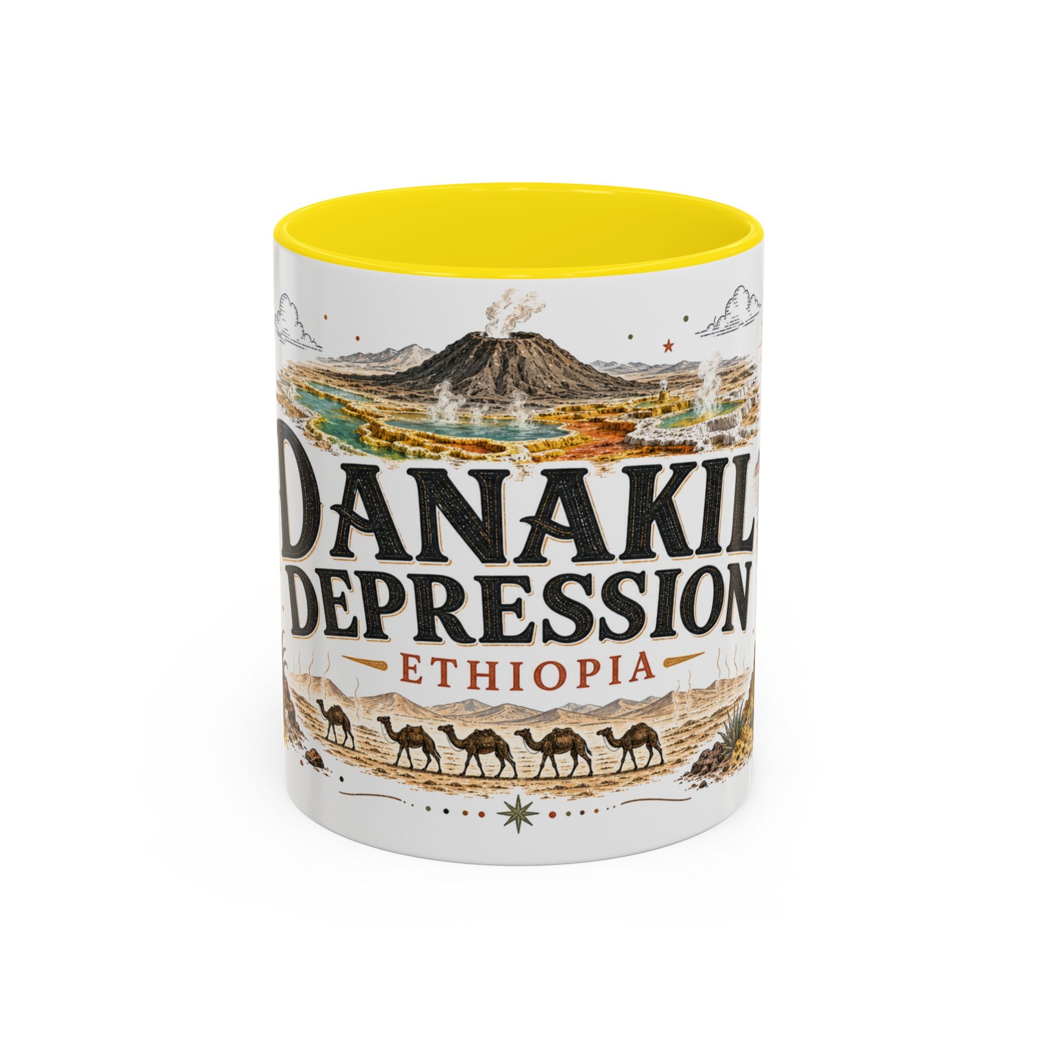 Danakil Depression Mug, Ethiopia Travel Souvenir, Bucket List Gift, Accent Ceramic Coffee Mug 11oz 15oz
