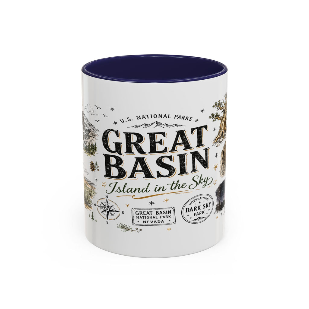 Great Basin National Park Coffee Mug | Nevada Desert Stargazing Hiking Gift | Accent Color Ceramic 11oz 15oz