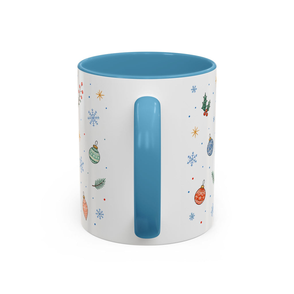 Christmas Ornament Mug | Snowflake Watercolor Holiday Gift | Accent Cup 11oz 15oz