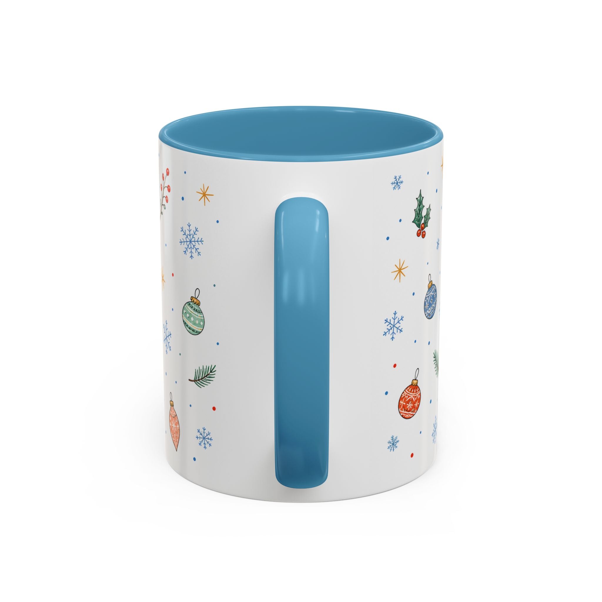 Christmas Ornament Mug | Snowflake Watercolor Holiday Gift | Accent Cup 11oz 15oz