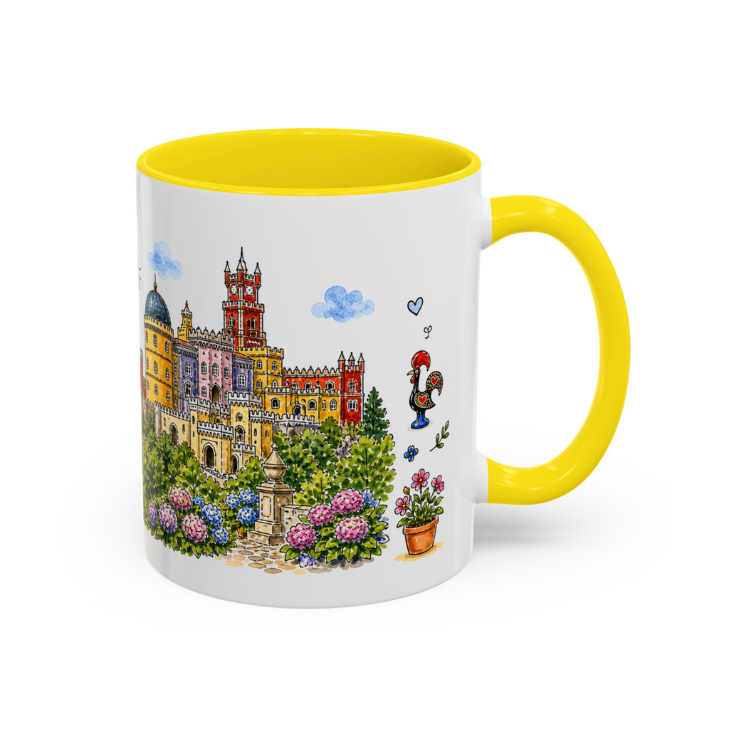 Sintra Illustrated Travel Mug | Portugal Souvenir Accent Coffee Mug | 11oz 15oz Ceramic Cup