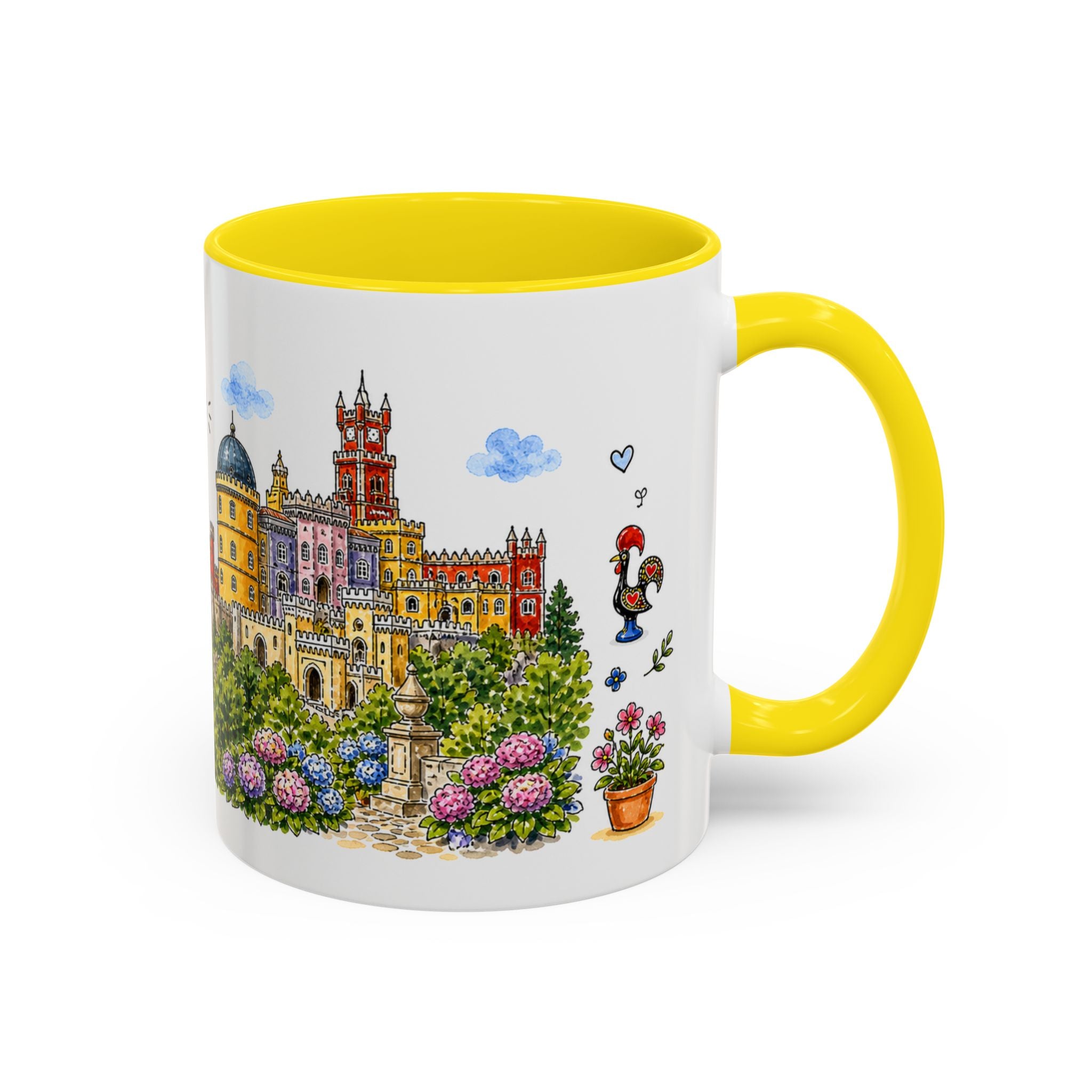 Sintra Illustrated Travel Mug | Portugal Souvenir Accent Coffee Mug | 11oz 15oz Ceramic Cup