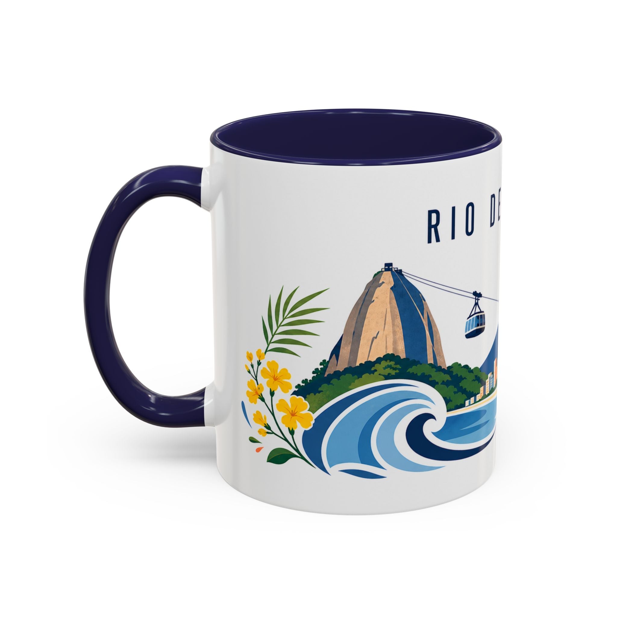 Rio De Janeiro Coffee Mug | Brazil Travel Souvenir | Porcelain Decal City Gift | 11oz 15oz Accent Mug