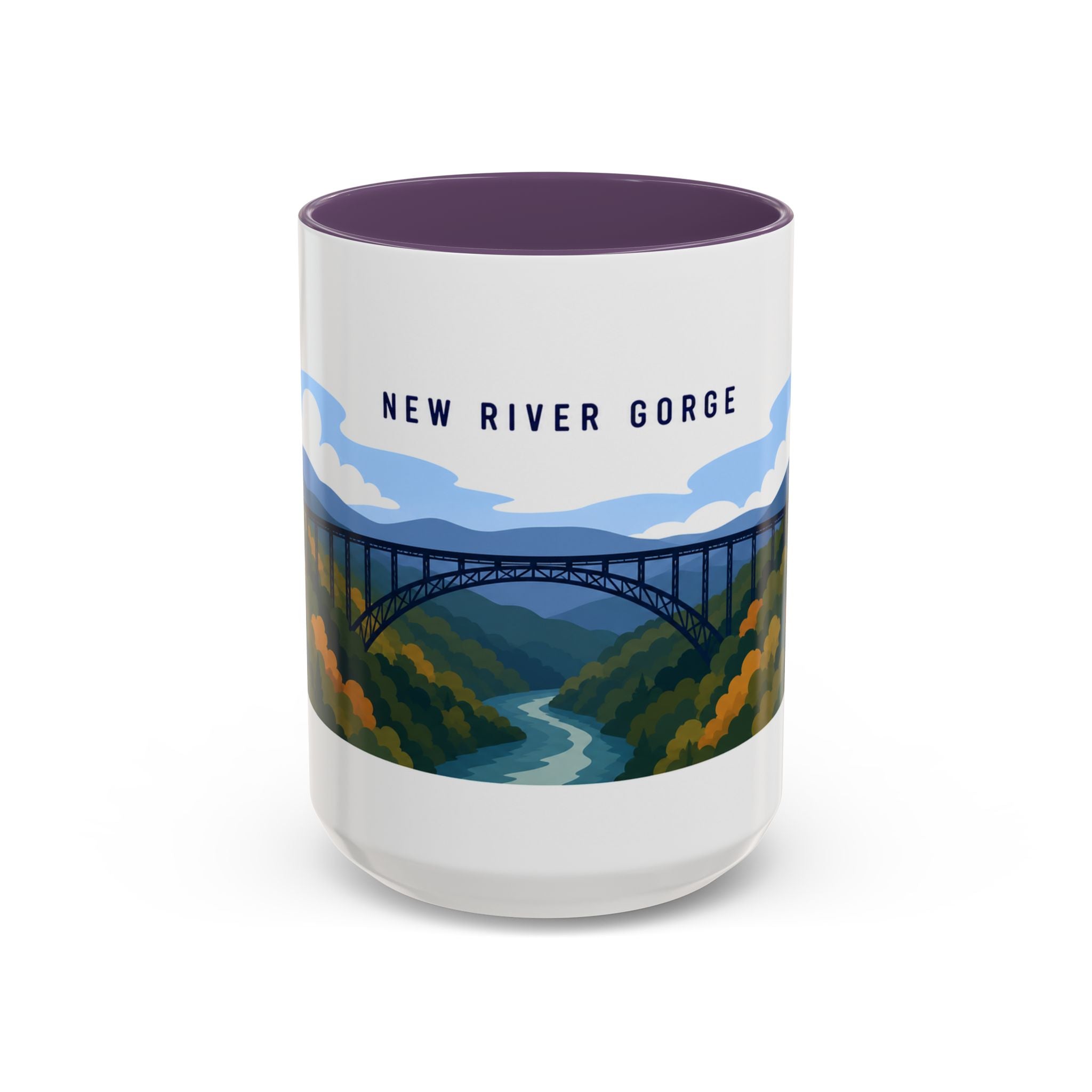 New River Gorge National Park and Preserve Coffee Mug | Solid Color Block Park Souvenir | 11oz 15oz Accent Mug