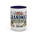 Grandma's Garden Of Love Coffee Mug | Gift From Grandkids | Accent Color Ceramic 11oz 15oz
