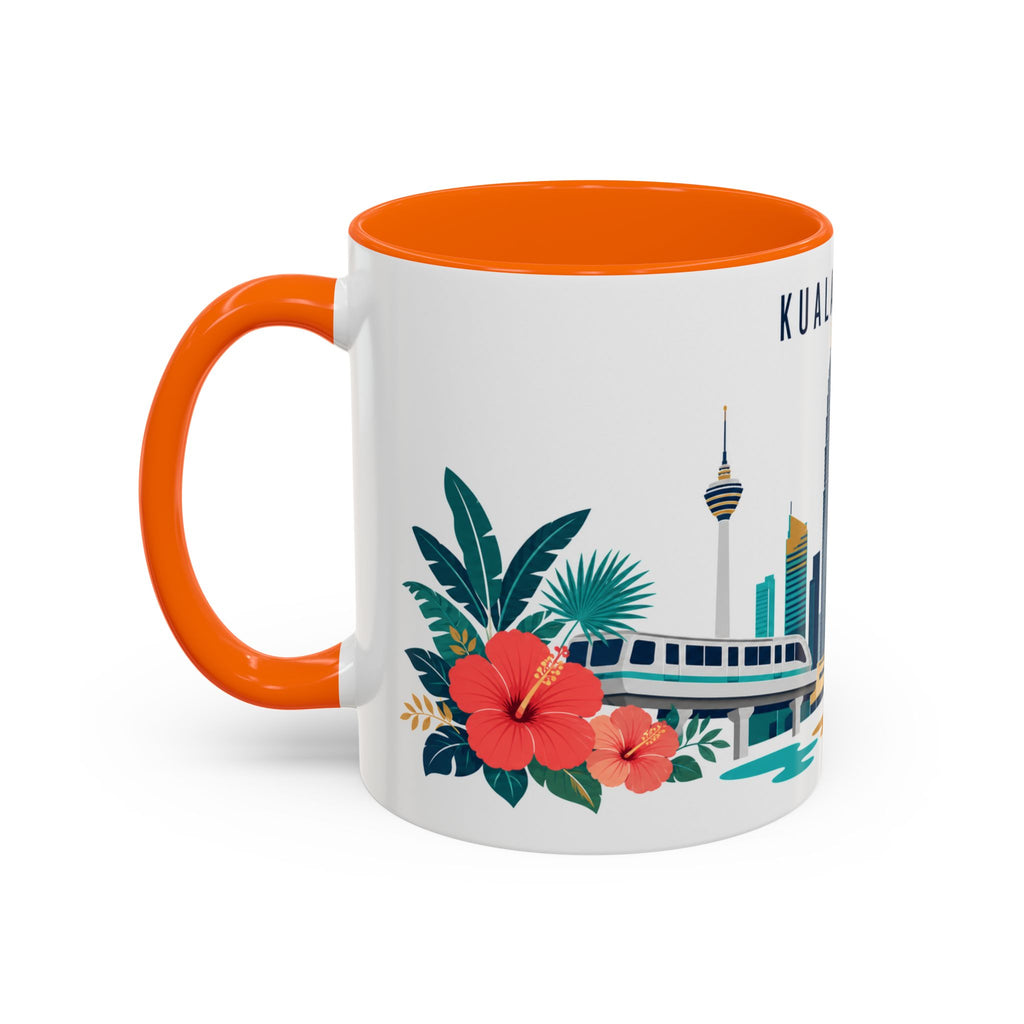 Kuala Lumpur Coffee Mug | Malaysia Travel Souvenir | Porcelain Decal City Gift | 11oz 15oz Accent Mug