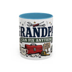 Grandpa Can Fix Anything Coffee Mug | Funny Gift From Grandkids | Accent Ceramic 11oz 15oz