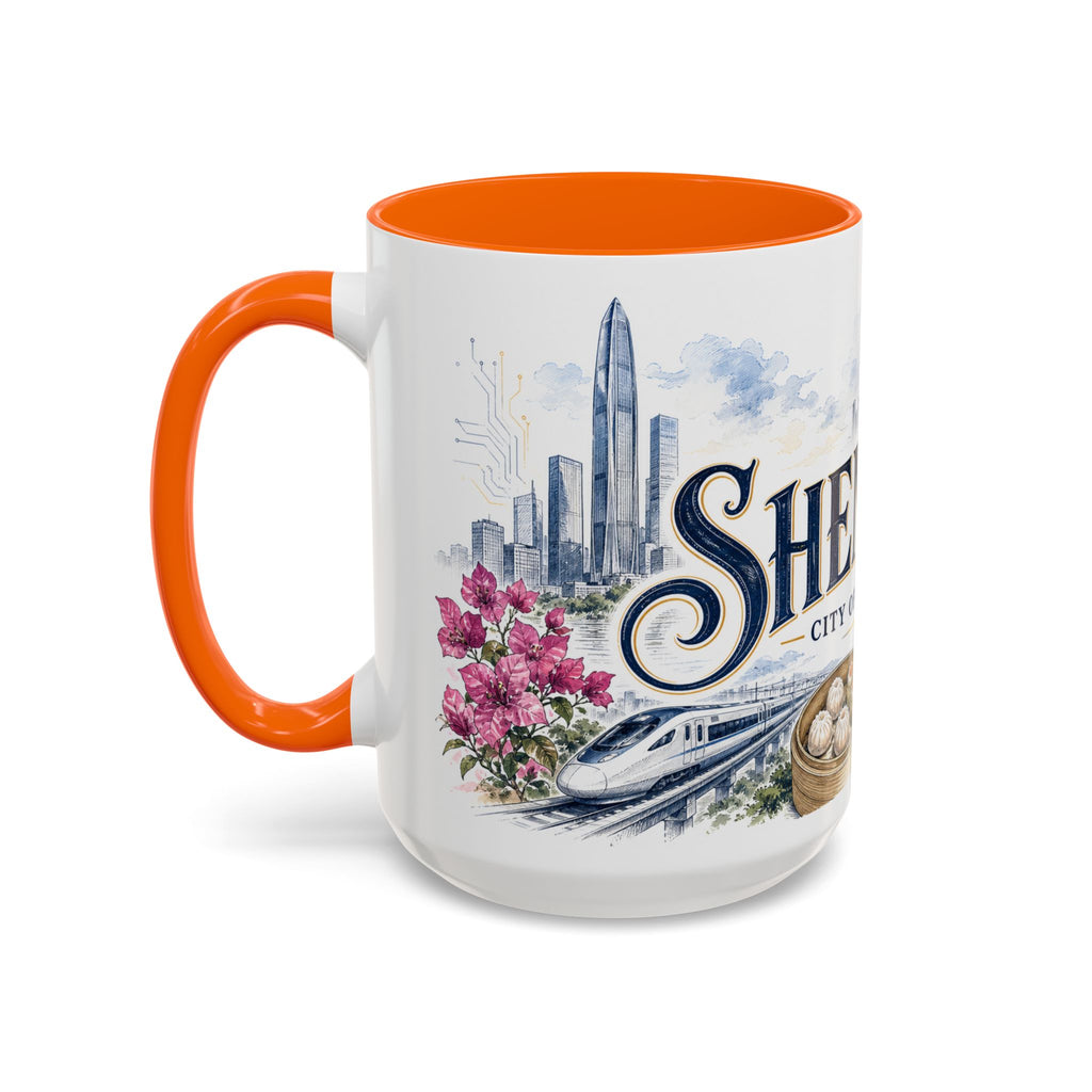Shenzhen Coffee Mug | China Travel Souvenir | Vintage Illustrated City Gift | 11 oz 15 oz Accent Mug