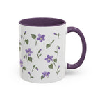 Rhode Island Violet Mug, State Flower Floral Coffee Cup, 11oz Botanical Gift