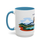 Torres del Paine Coffee Mug | Travel Destination Souvenir Gift | Accent Color Ceramic 11oz 15oz