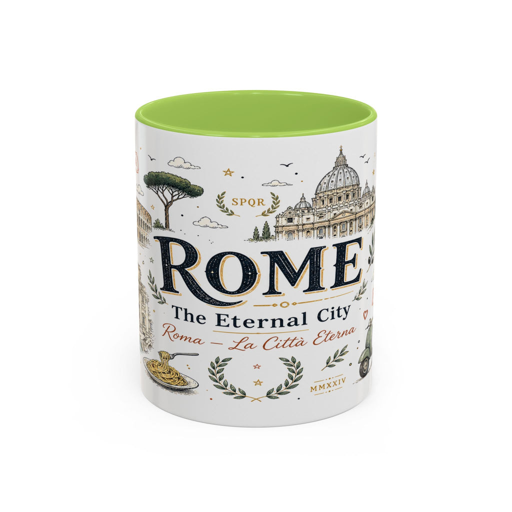 Rome Coffee Mug | Italy Souvenir Travel Gift | Accent Color Ceramic 11oz 15oz