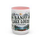 Banff Lake Louise Coffee Mug | Travel Destination Souvenir Gift | Accent Color Ceramic 11oz 15oz